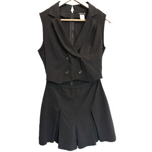 Y2K Venus‎ Sleeveless Double Breasted Blazer Romper Size 4 Shorts Monica Friends